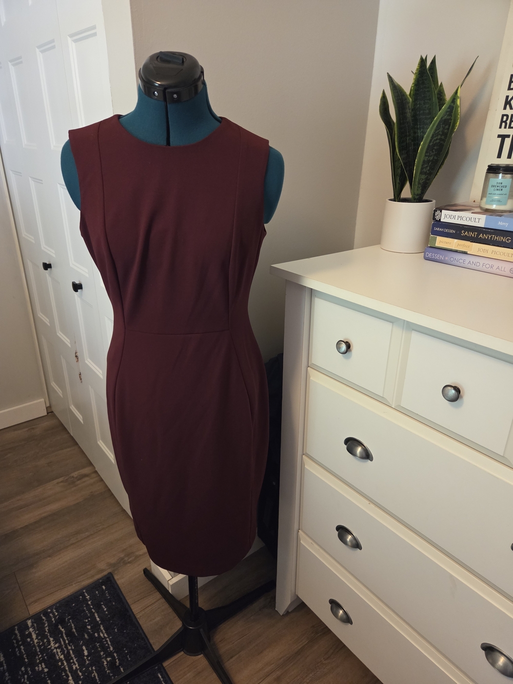 Calvin Klein Burgundy Sheath Dress